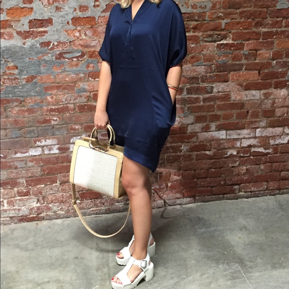 Sexy draped silk dress - with pockets!!